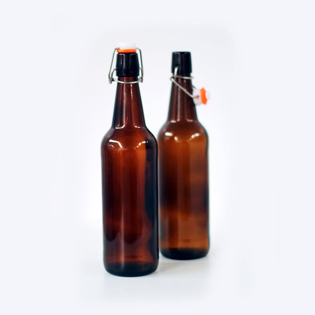 Bottles - Flip Top Amber Glass 750ml x 12