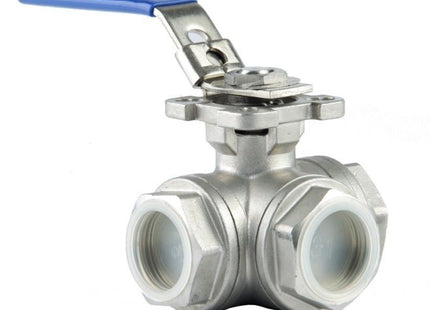 3 Way Ball Valve to 1/2" Threads